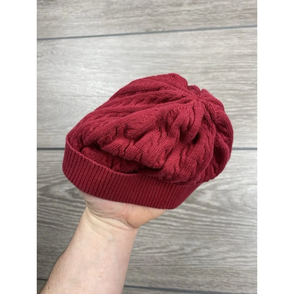 Ralph Lauren Baby Cable Knit Cotton Beanie Hat‎ Red One Size